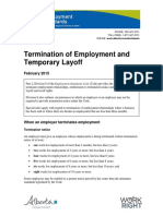 Termination of Employment and Temp Layoff