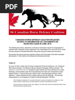 To Canadian Horse Defence Coalition Releases Draft