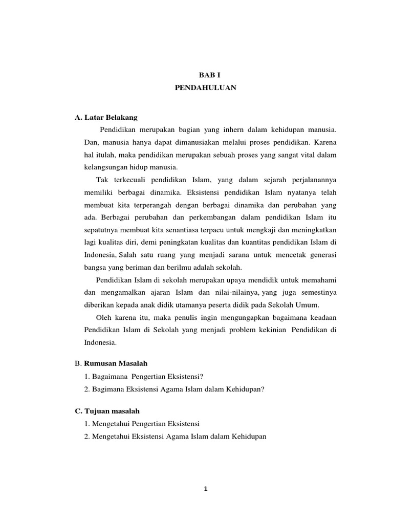 Makalah Eksistensi Agama Islam Dalam Kehidupan Sehari Harai