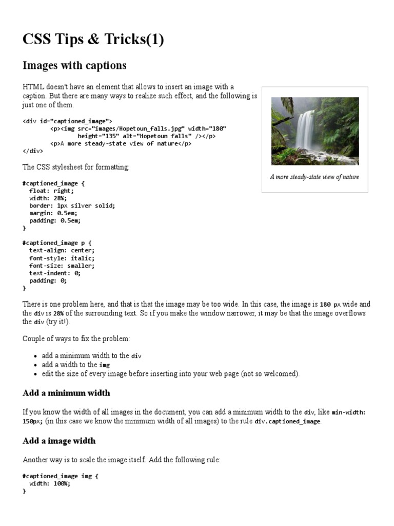 CSS Tips & Tricks | PDF | Cascading Style Sheets | Html