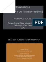 Translation 2 An Introduction To Oral Translation/ Interpreting