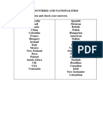 Countries and Nationalities