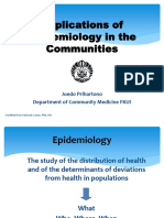 Applications of Epidemiology in The Communities: Joedo Prihartono Department of Community Medicine FKUI