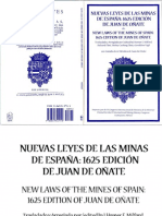 NVEVAS LEYES. NUEVAS LEYES DE LAS MINAS DE EspANA - 1625 EDICION DE JUAN DE ONATE