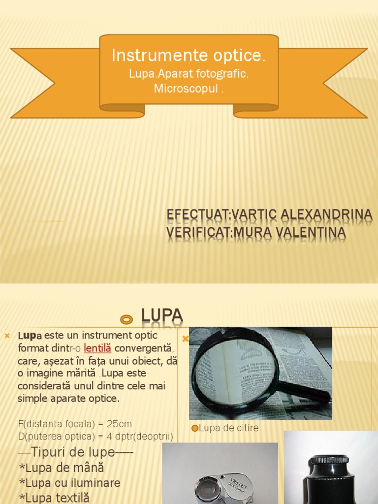 Fizica Instrumente Optice | PDF