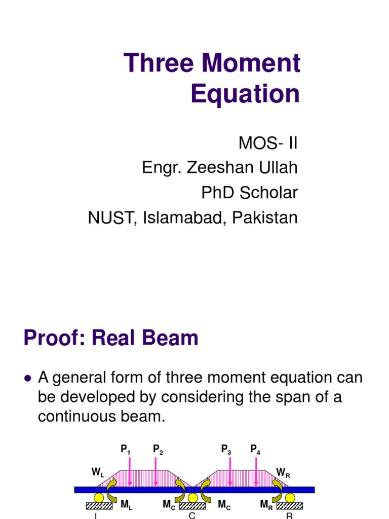 Three Moment Equation for Beams | PDF | Classical Mechanics | Physics