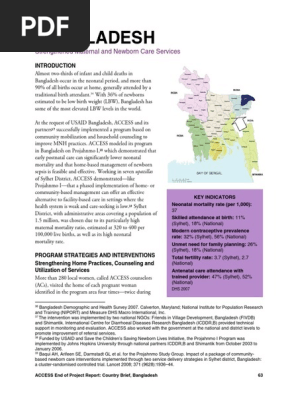 Bangladesh Country Brief