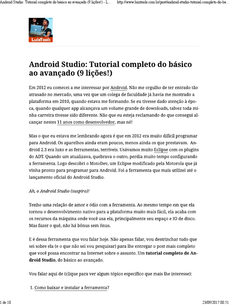 Tutorial Completo de Android Studio | PDF | Lazer