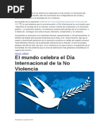 El Día Internacional de La No Violencia Es Observado El 2 de Octubre
