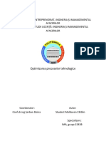 Temă La Optimizarea Proceselor Tehnologice