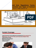 Public Procurement Acts, Regulations, Cycles, Methods of Procurement and Types of Contract