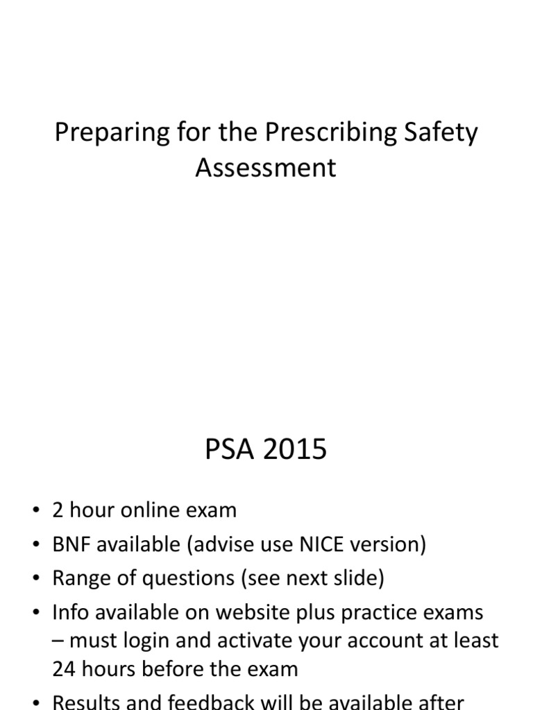 Prescribing Safety Assessment Guide | PDF | Dose (Biochemistry) | Chemistry