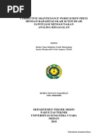 Download 123dok Corrective Maintenance Worm Screw Press Dengan Kapasitas Olah 10 Ton Buah Sawitjam Menggunakan Anal by Nopan Muhammad SN366804626 doc pdf