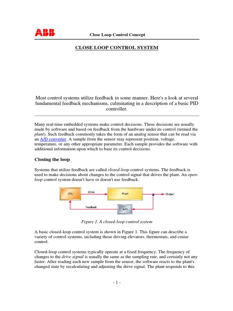 Close Loop Control Sys Intro | PDF | Control Theory | Control System