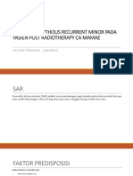 Stomatitis Apthous Recurrent Minor Pada Pasien Post Radiotherapy