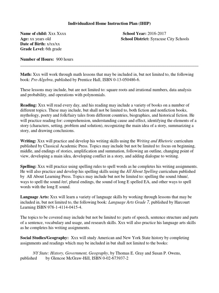 NYS IHIP for 6th Grade Student | PDF | Reading Comprehension | Geography