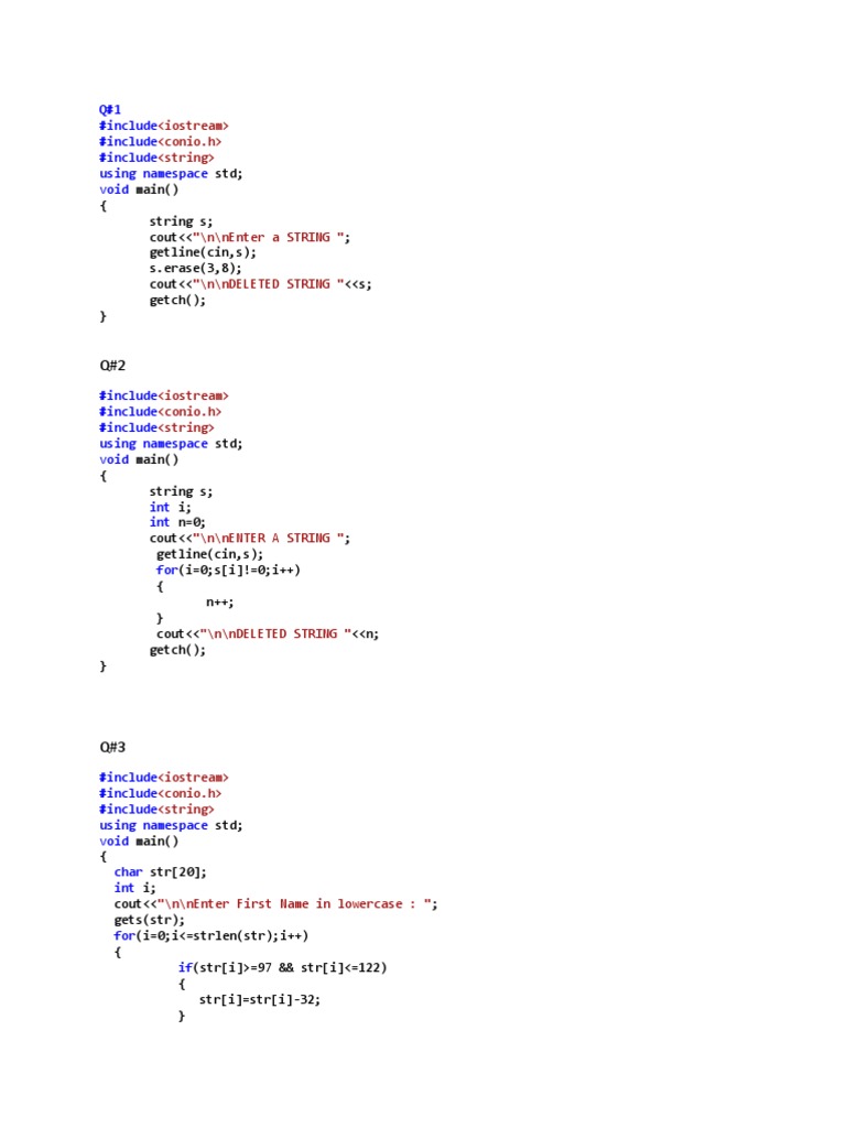 Q#1 #Include #Include #Include Using Namespace Void | PDF