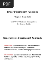 Linear Discriminant Functions: CS479/679 Pattern Recognition Dr. George Bebis