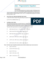 Trignometric Equations Maths Notes