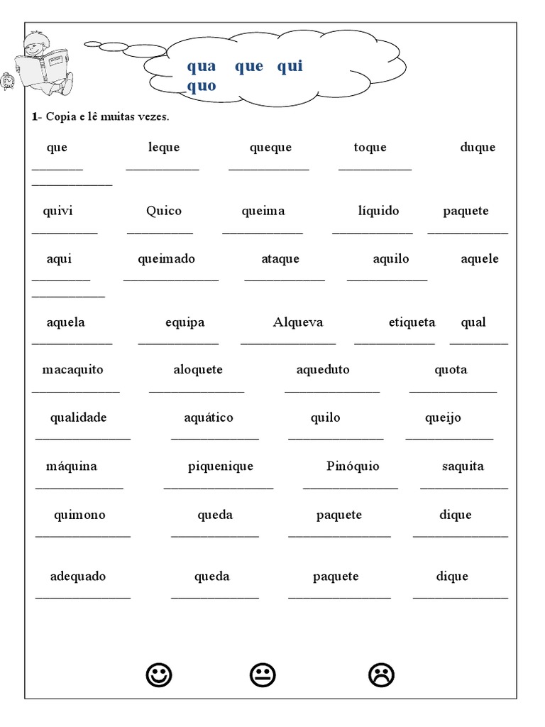 Palavras Com Qua, Que, Qui, Quo