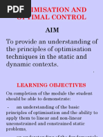 Optimisation and Optimal Control