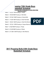 2017 Score Winter Basketball Master Schedule