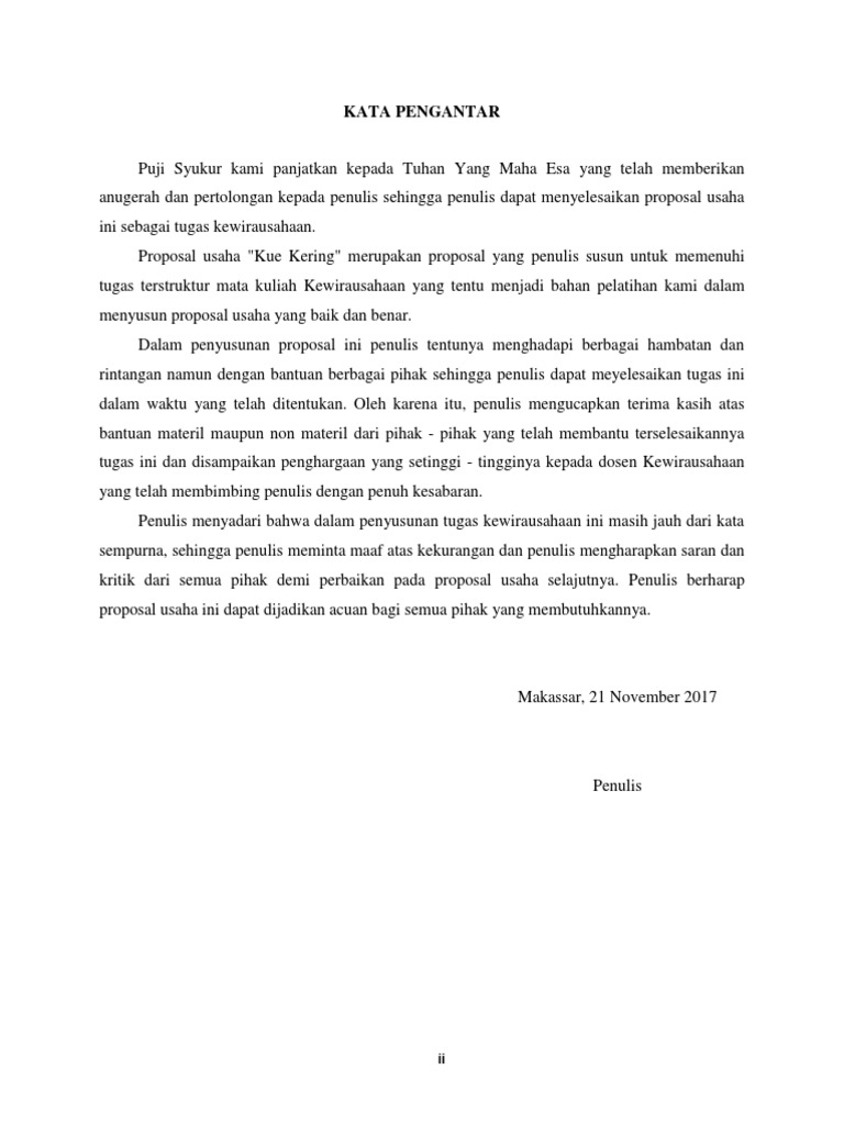 Proposal Produksi Kue Kering