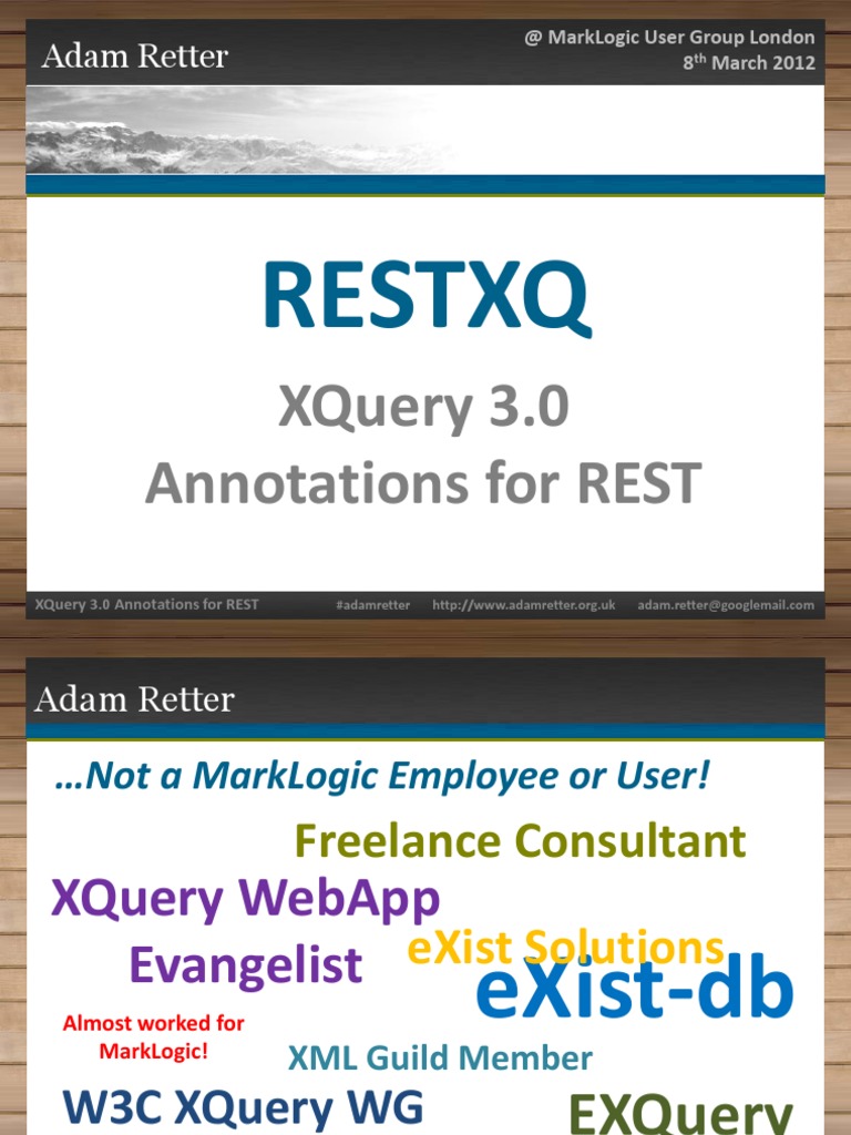 RESTXQ Presentation For Existdb | PDF | Software Engineering | Xml