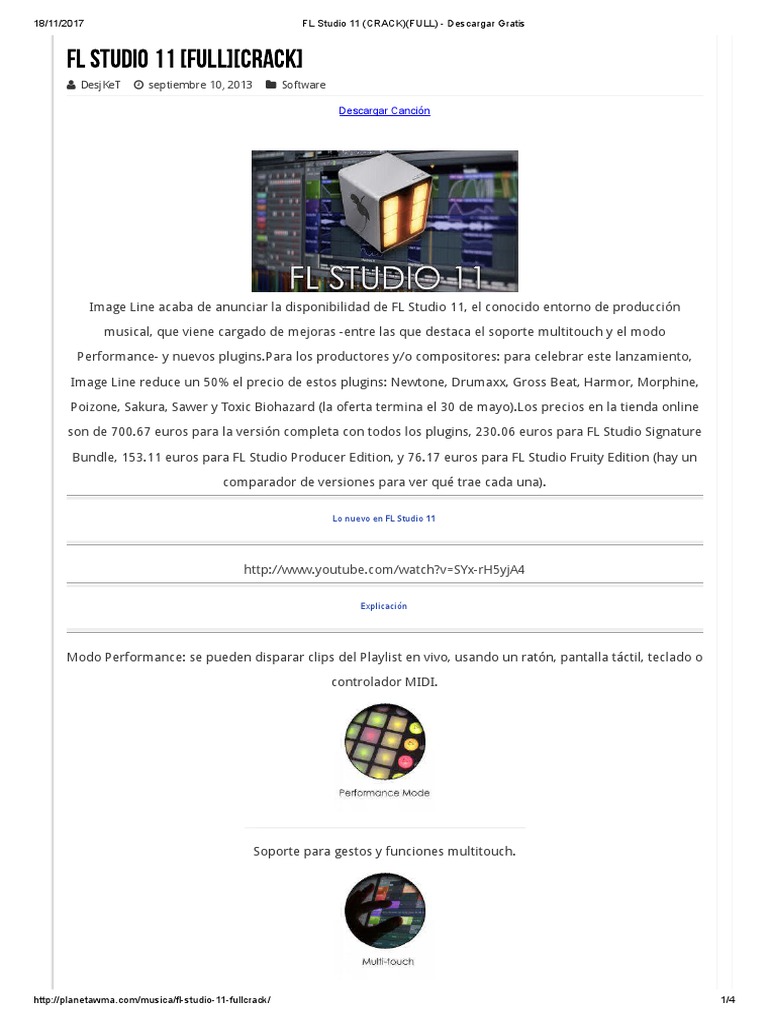 descargar fl studio 11 full español gratis