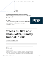 Maury, Cristelle (2010) - Traces Du Film Noir Dans Lolita, Stanley Kubrick, 1962