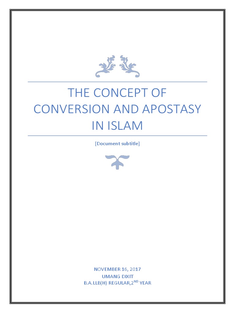 Conversion and Apostasy in Islam | PDF | Religious Conversion ...
