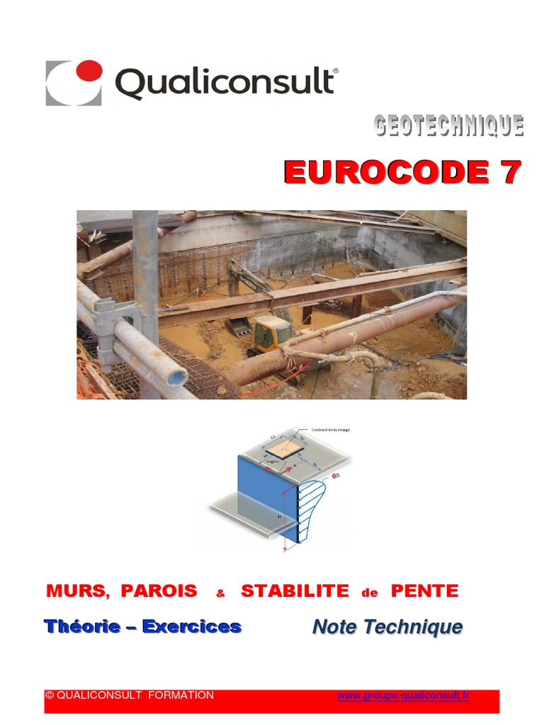 Exercices de Géotechnique EUROCODE 7 Murs Parois Et Stabilité de Pente ...