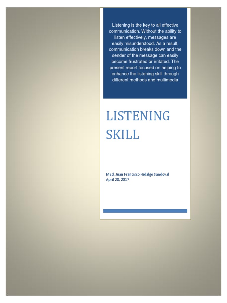 Enhancing Listening Skills in Students | PDF | Attention | Language ...