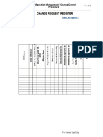 Change Request Register: Configuration Management / Change Control Procedure