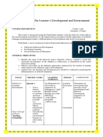 The Learner's Development and Environment Syllabus: Course Description