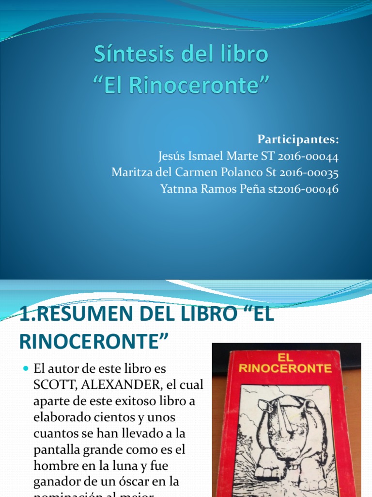 Sintesis Del Libro El Rinoceronte