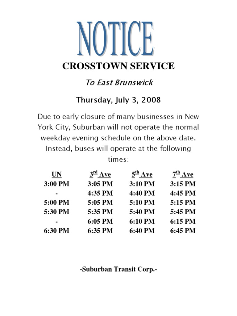 July 3-4 Bus Schedule Changes | PDF