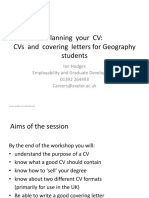 Geography CV and Cover Letters 2012-13