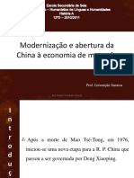 Modernização e abertura da China à economia de mercado: ascensão e desigualdades