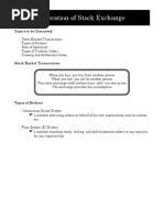 Operation of Stock Exchange: Topics To Be Discussed