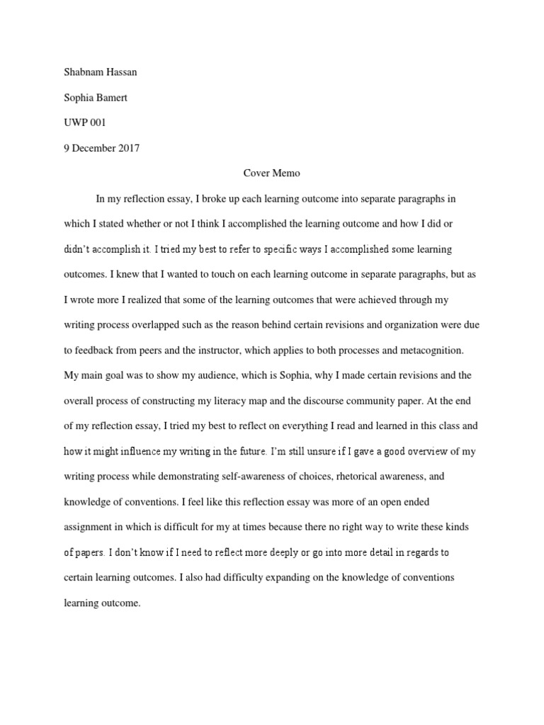 portfolio reflection essay