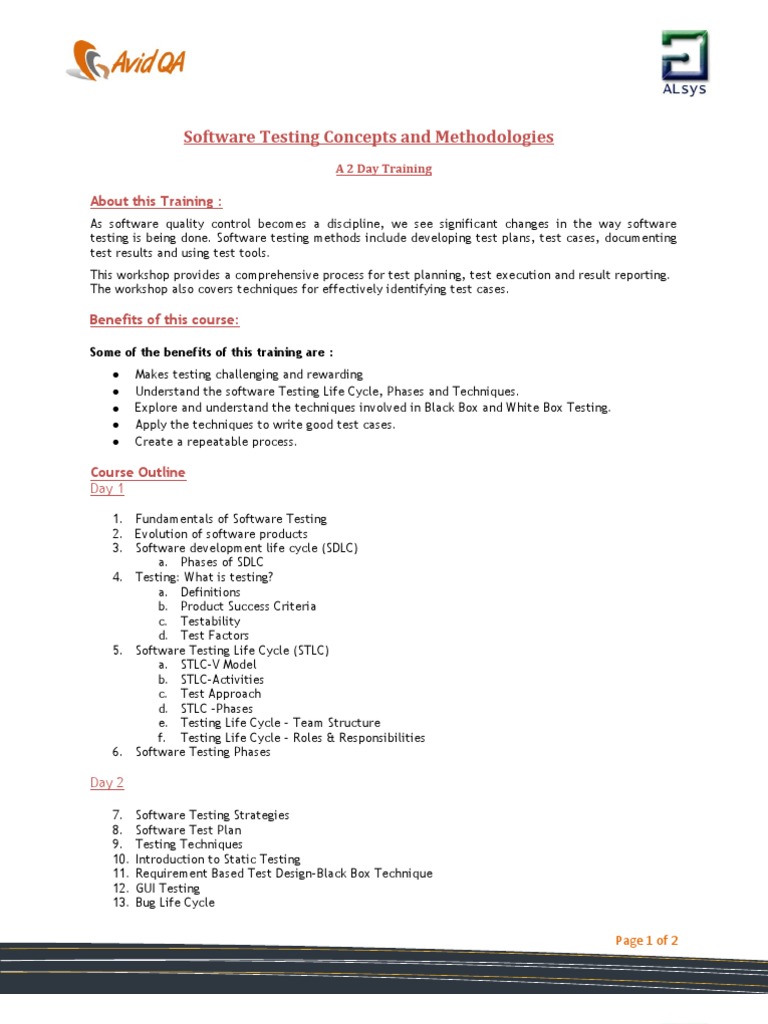 Software Testing Concepts and Methodologies | PDF