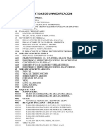 Partidas de Una Edificacion