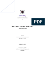 Data Base System Assistant: Syllabus For The Trade OF