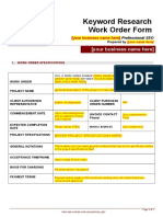 Keyword Research Work Order Form