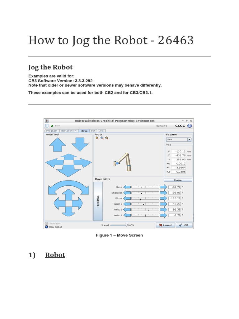 How To Jog The Robot Pdf Software Computing