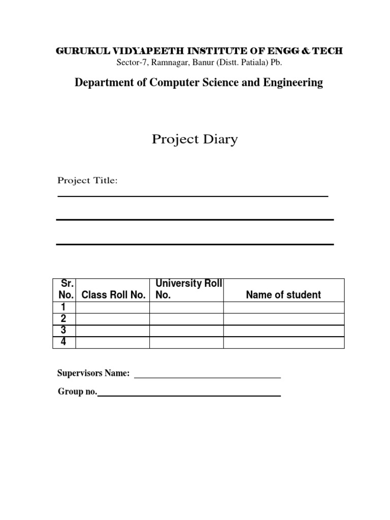 Daily Project Diary Format | PDF | Science | Science (General)