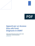 Appunti per un Accesso Etico alla Fonti Originarie in OSINT – Verso una dottrina delle fonti in OSINT: fonti “unaffected” e loro salvaguardia.