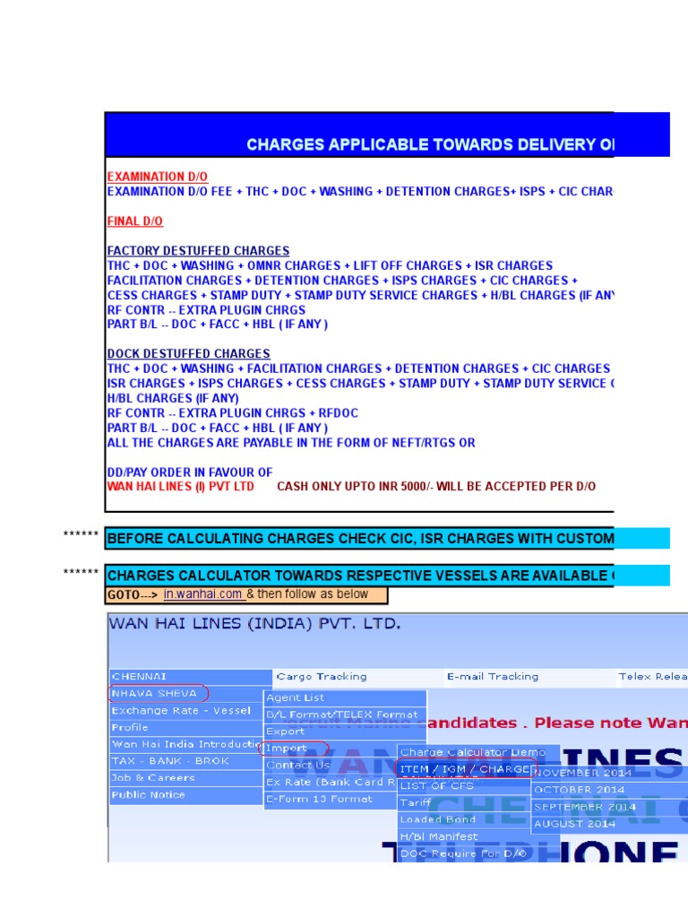Charges Applicable Towards Delivery Order: Examination D/O | PDF ...