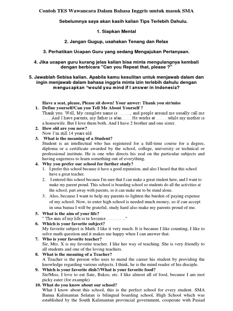 Contoh Tes Pdf Boarding School Classroom